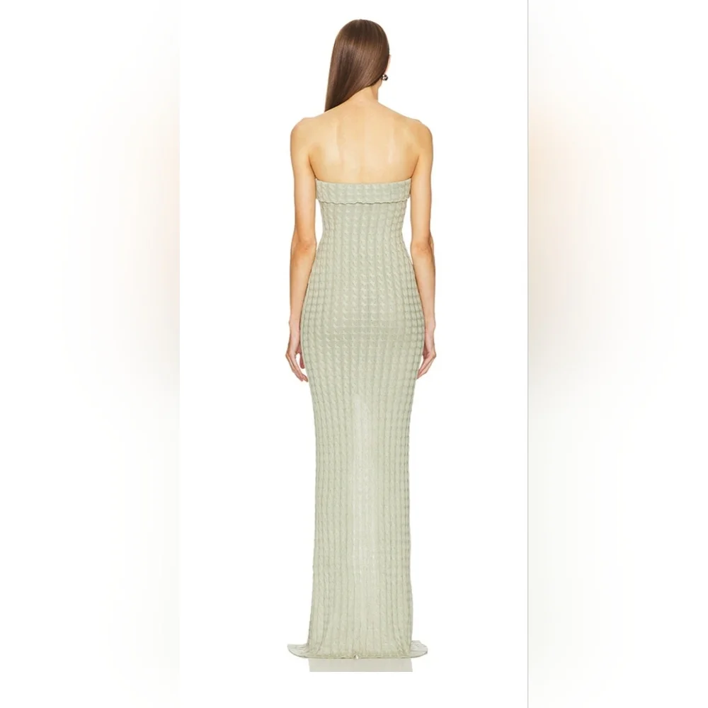 Aya Muse Strapless Sage Long Dress - Picture 3 of 8